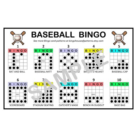 baseball diamond bingo pattern